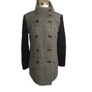 MNG Mango Black Tweed Peacoat XS